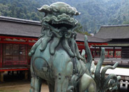 A Komainu in Itsukushima Shrine