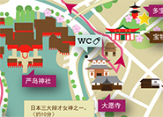 宫岛散步路线图　一日游　