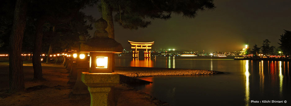 大鳥居與石燈籠(夜)