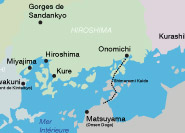 瀨戶內海沿岸各個景點的地圖
